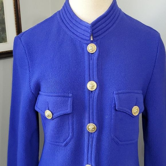 WORLDLY things by Styltricot, Royal blue 100% wool made in Italy sweater. Sz 10 - Picture 2 of 11